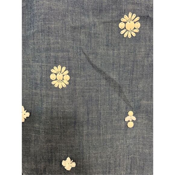 J. Crew Chambray Beaded Tie Shoulder Tank Top sz 12 EUC - Picture 2 of 7